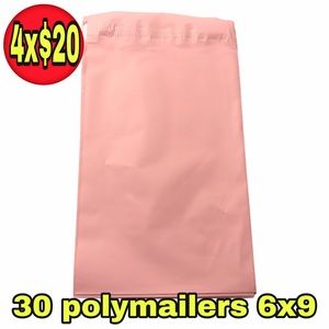 30 poly mailers 6x9 powder pink